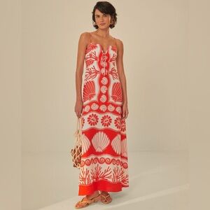 NWT ‼️ Farm Rio White Ainika Shell Lenzing™ Ecovero™ Maxi Dress - Size L